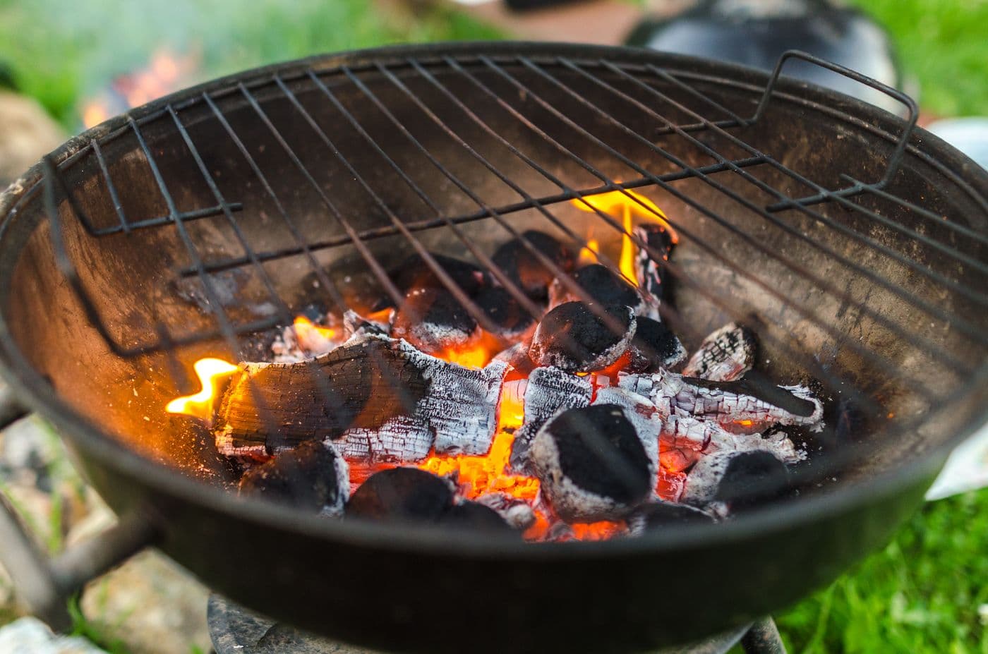 Burning charcoal
