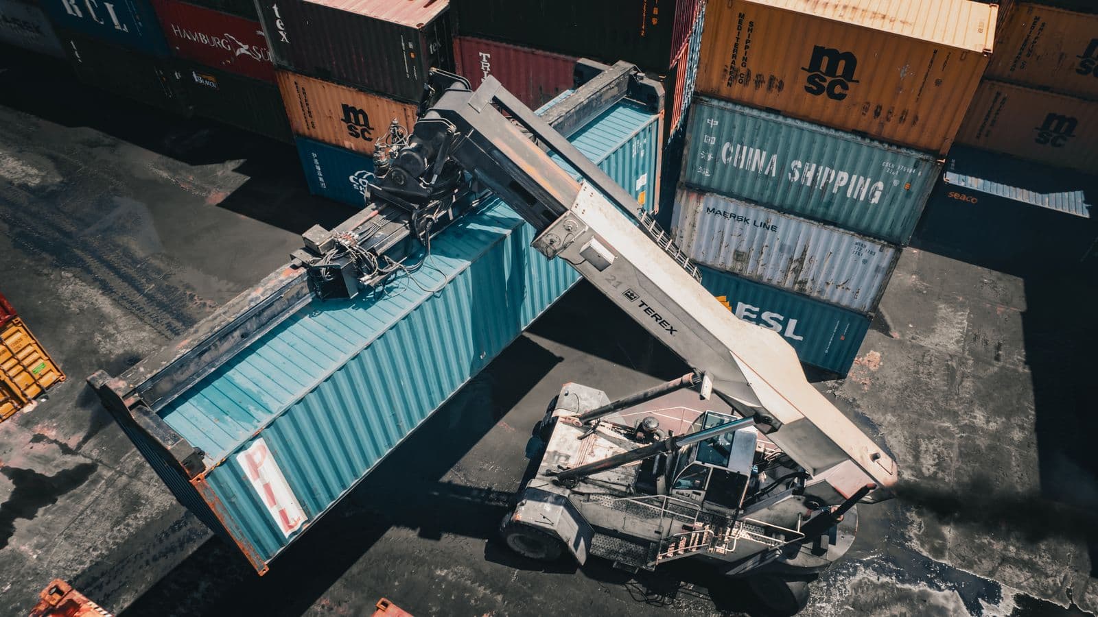 Export containers ready for shipment